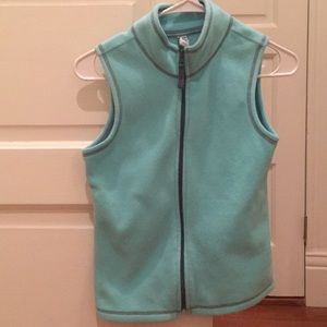 Girl’s teal fleece vest